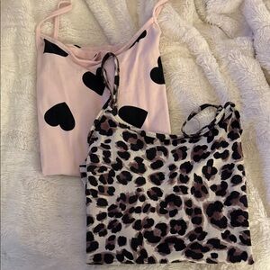 Torrid Pink and Black Heart Cami & Leopard Print Top